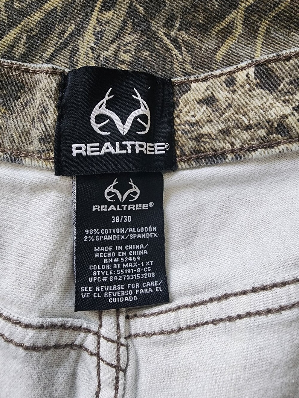 Realtree Max 1 XT Camo 5 Pocket Flex Pants Mens 38x30 Stretch Outdoor Hunting - Picture 10 of 12